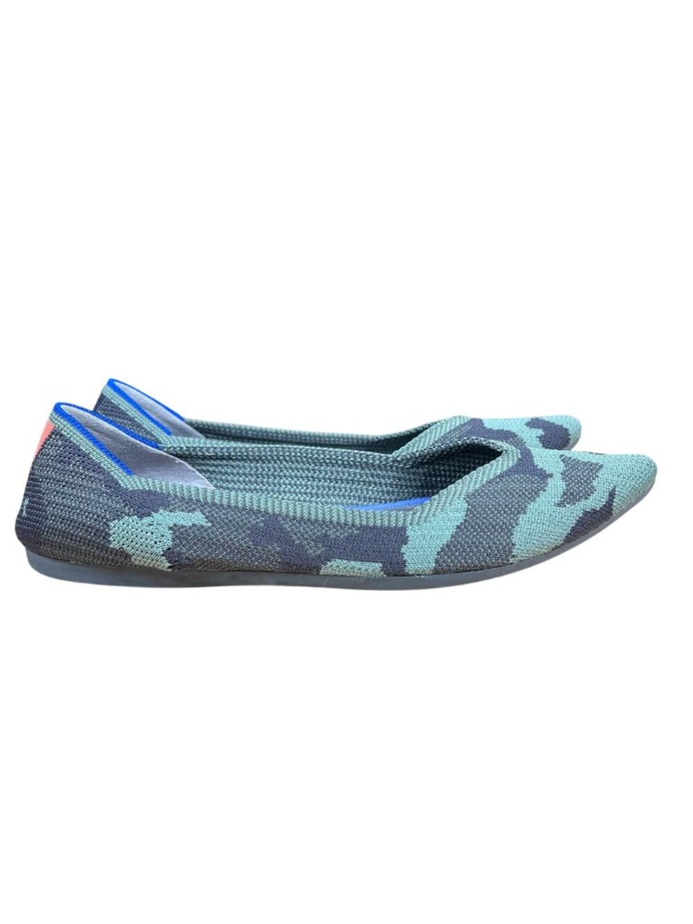 Rothy's The Point Flat Ballet Shoes Camo Green Size Women's 8 - Picture 2 of 10